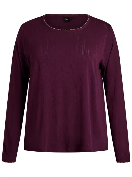 Zizzi Bluză de noapte Pointy mauve