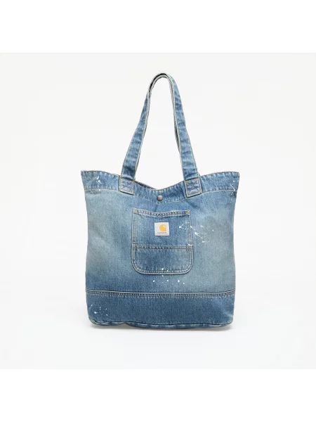 Geantă Carhartt WIP Denim Tote Blue Destroy Wash Splatter Universal albastru