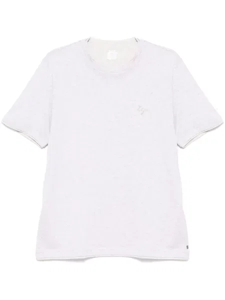 Tricou Eleventy cu broderie gri
