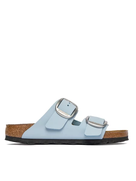 Шлепанцы Birkenstock с пряжкой голубые