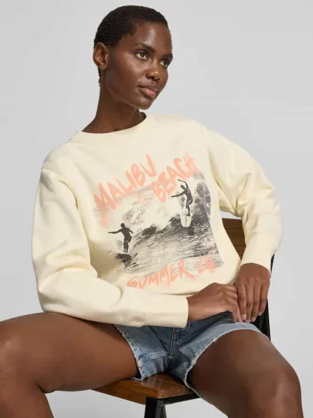 Bluza o kroju relaxed fit z foto printem Anine Bing biała
