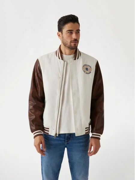 Guess Geacă bomber alb