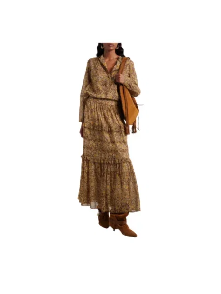 Spódnica maxi Isabel Marant brązowa