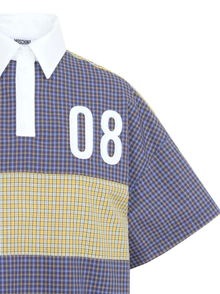 Καρό polo Moschino με σχέδιο μπλε