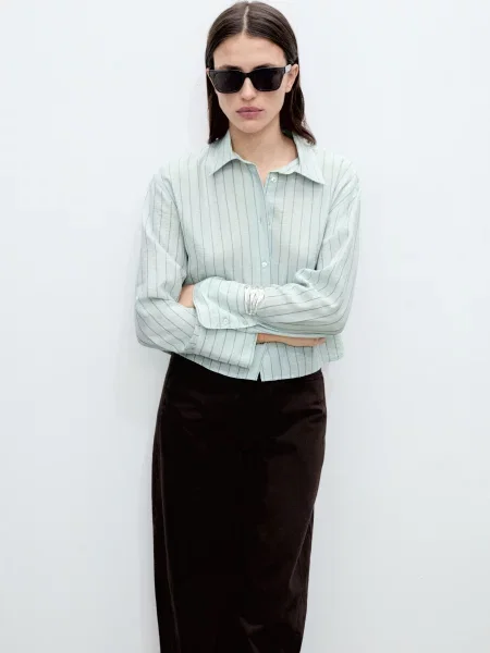 Сорочка MANGO світло-зелений зелена