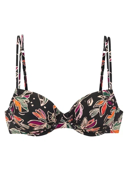 BUFFALO Sutien costum de baie bej / verde închis / portocaliu negru