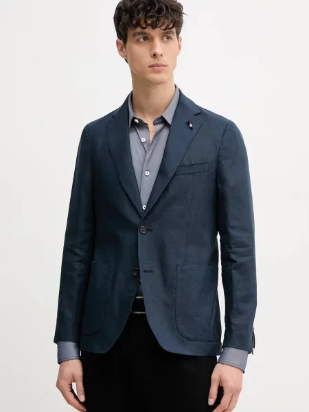 Lanen suknjič Tommy Hilfiger mornarsko modra