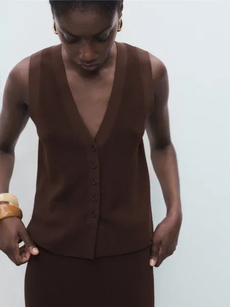 Жилет Mango коричневый