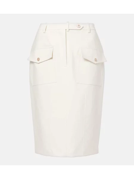 Fustă midi Tom Ford până la genunchi alb