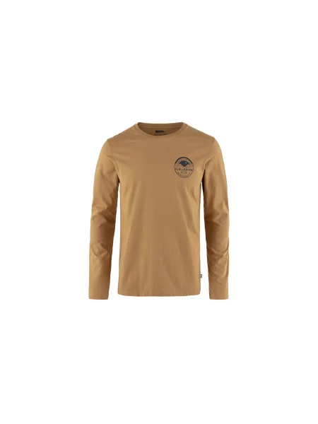 Fjällräven Forever Nature Badge LS M Mężczyźni Koszulki Fjällräven Size: S brązowy