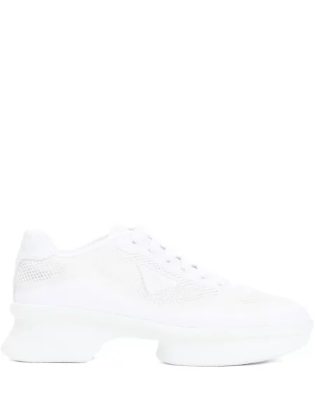 Sneakerși Prada cu șireturi plasă alb