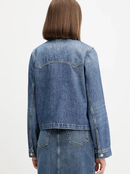 Džínová bunda Tommy Jeans tmavomodrá přechodná