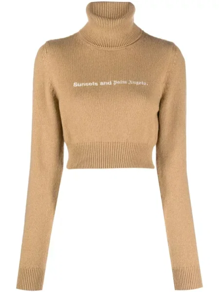 Pulover Palm Angels cu broderie maro