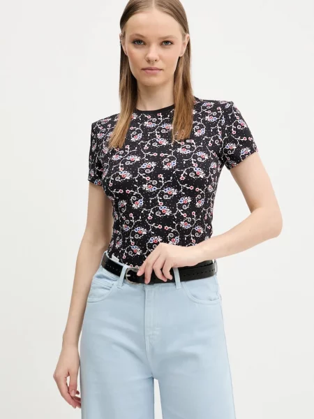 Тениска Tommy Jeans черно