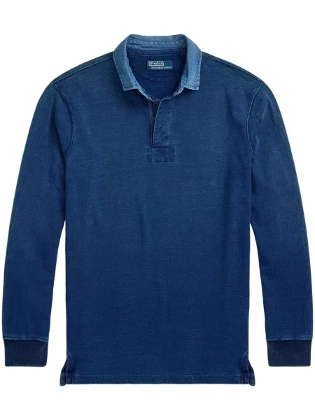 Vlněná zateplená džínová bunda Polo Ralph Lauren s oděrkami modrá