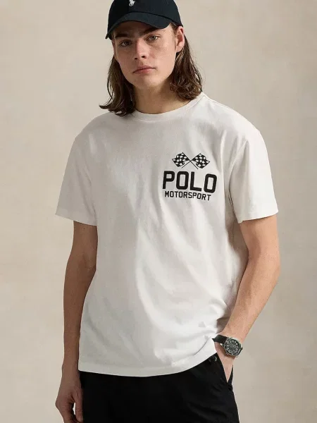 Polo Ralph Lauren tricou din Short Sleeve cu imprimeu alb