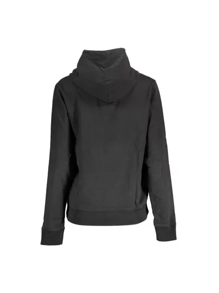 Długa bluza z kapturem Tommy Hilfiger elegancka z długim rękawem czarna