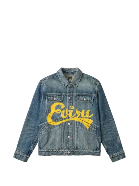 Geacă de blugi Evisu cu imagine albastru
