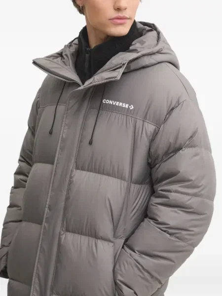 Кожени маратонки Converse Chuck 70 с клин ток сиво