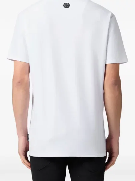 Tricou Philipp Plein din jacard alb