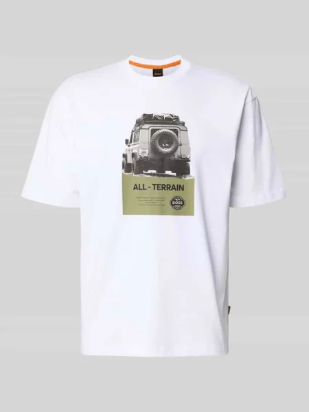 BOSS Orange t-shirt z nadrukiem biały