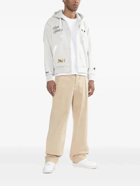Hanorac cu glugă Aape By A Bathing Ape cu broderie gri