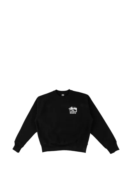 Pulover Stüssy cu imagine cu decolteu rotund streetstyle negru