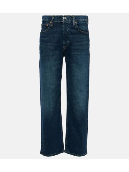 Ravne kavbojke Citizens Of Humanity z visokim pasom modra