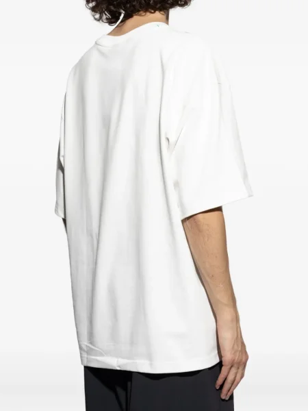 Tricou Adidas cu dungi cu imagine alb