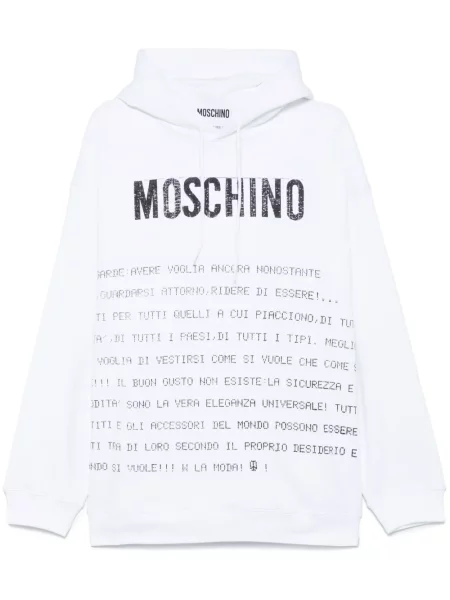 Hanorac cu glugă Moschino cu imagine alb