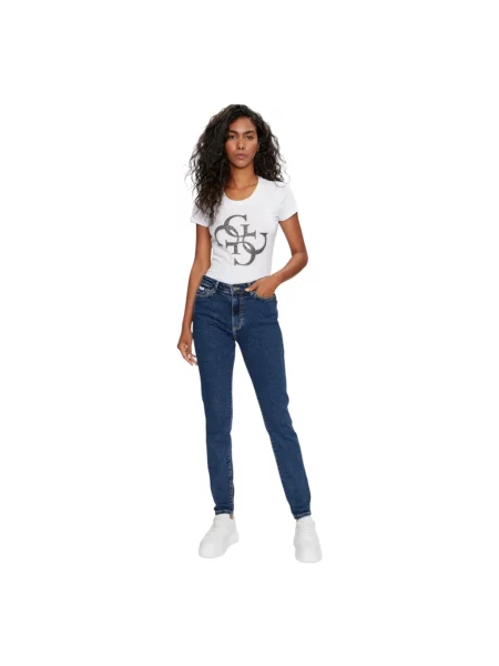 Skinny jeansy skinny Guess Jeans niebieskie