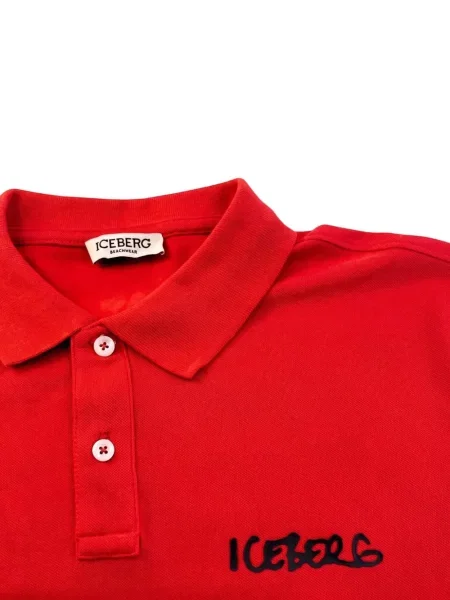 Tricou polo Iceberg cu broderie roșu