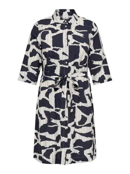 ONLY Carmakoma Dolga srajca CARMisia črna bela