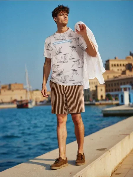 Sinsay Koszulka z nadrukiem biały