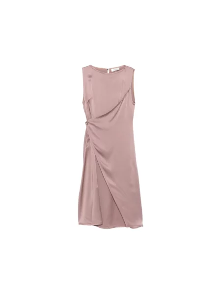 Sukienka midi Lanvin drapowana różowa