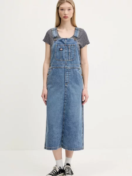 Dickies rochie din denim midi drept albastru