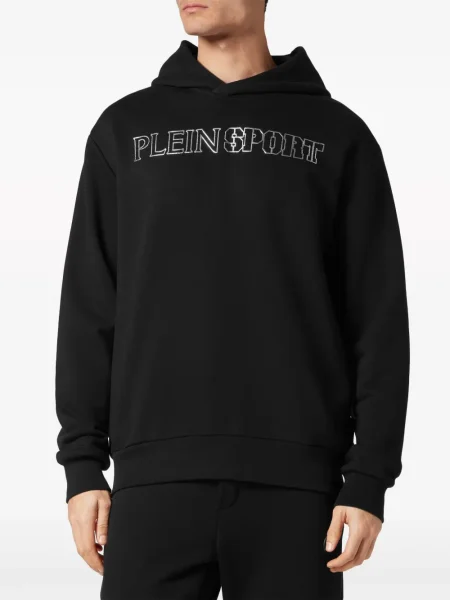 Majica s kapuljačom Plein Sport s printom s uzorkom tigra crna