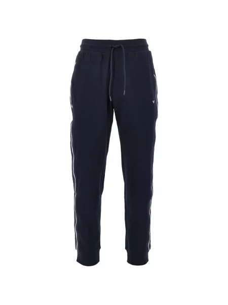 Pantaloni Ea7 Emporio Armani cu dungi alergare cu autograf albastru