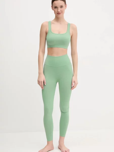 Casall legginsy do jogi Scallop gładkie zielony
