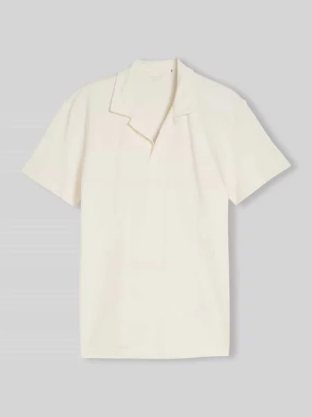 Koszulka polo o kroju regular fit z mieszanki bawełny z kołnierzykiem resort Tom Tailor biała