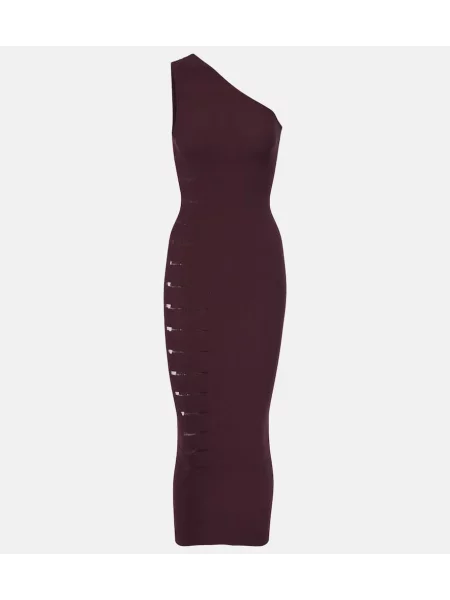 Rochie midi Wolford până la genunchi cu un umăr gol de costum violet