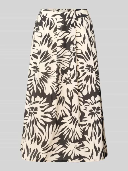 Spódnica midi we wzór na całej powierzchni z wpuszczanymi Robe Légère czarna