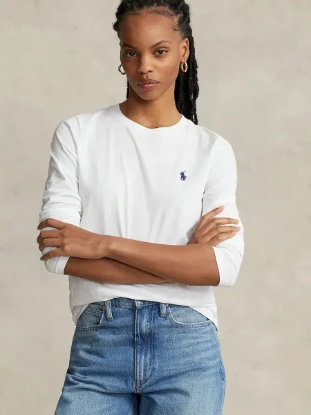 Tricou mânecă lungă Polo Ralph Lauren alb