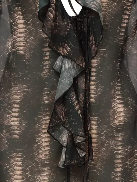 Top Just Cavalli cu imagine cu model piele de șarpe maro