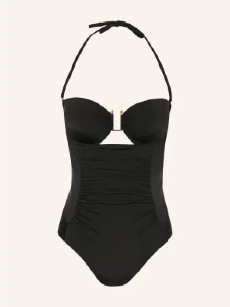 Max Mara Beachwear Bandeau Plavky Bchcurva S Výřezem černá