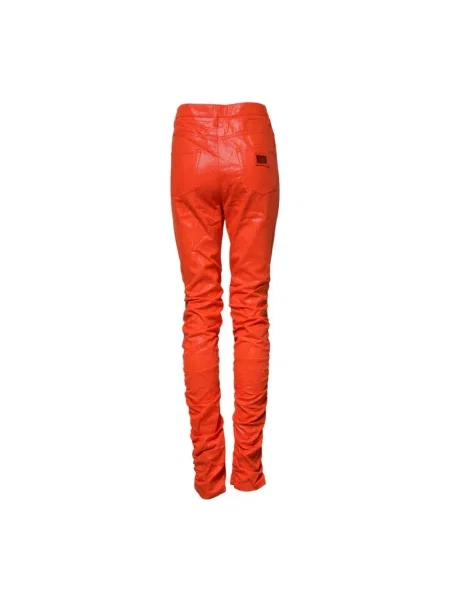 Skinny spodnie Dolce And Gabbana pomarańczowe