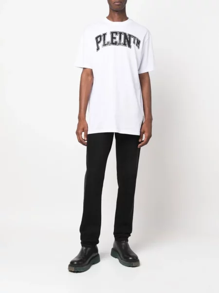 Marškinėliai Philipp Plein akmenys balta