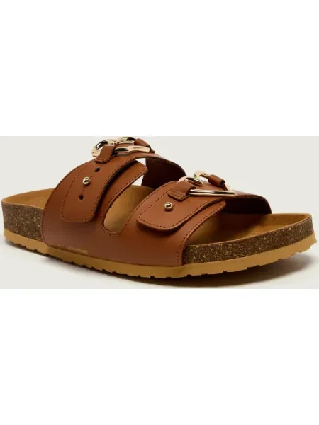 Love Moschino De piele șlapi maro