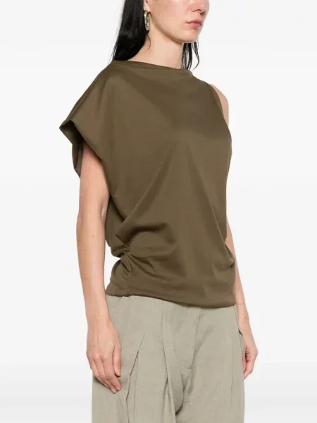 Top Jacquemus drapat maro