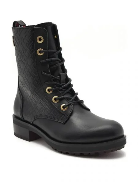 Tommy Hilfiger De piele botine negru